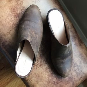 GH Bass weathered heeled mules